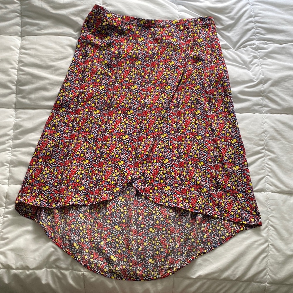 J Crew Floral High-Low Skirt